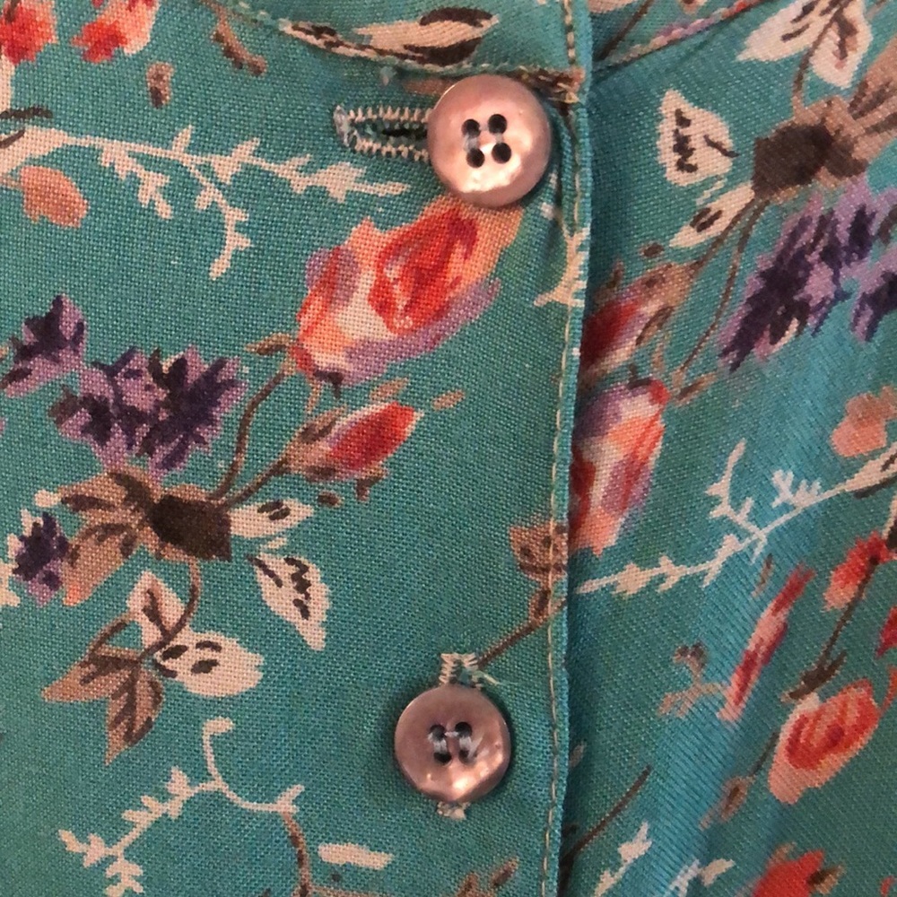Adorable Access Teal Flowered Skort Romper - Picture 5 of 8